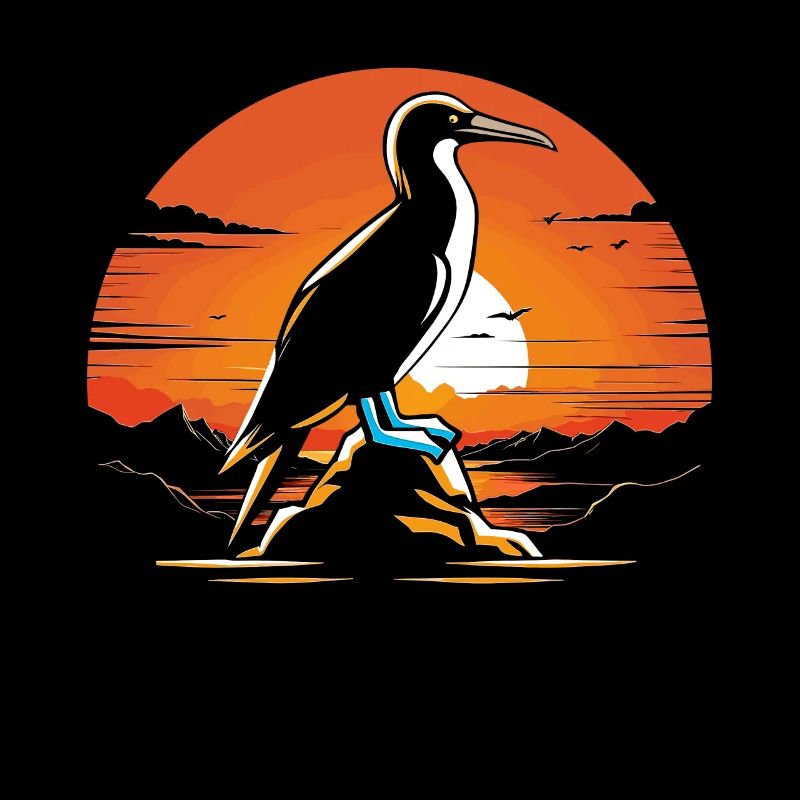 Oiseau de mer à pieds bleus