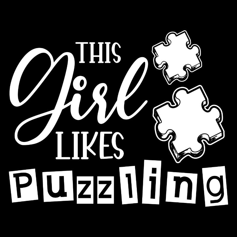 Mädchen mag Puzzles-Puzzle-Fan, lustig