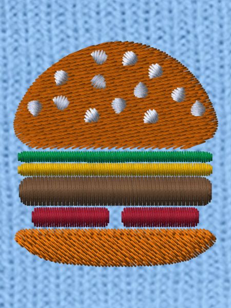 Burger embroidered