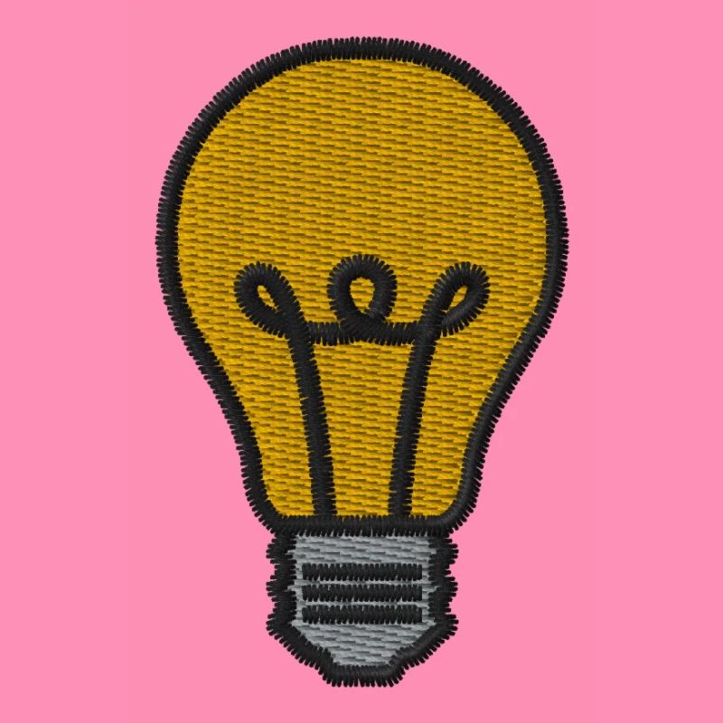 Embroidered light bulb
