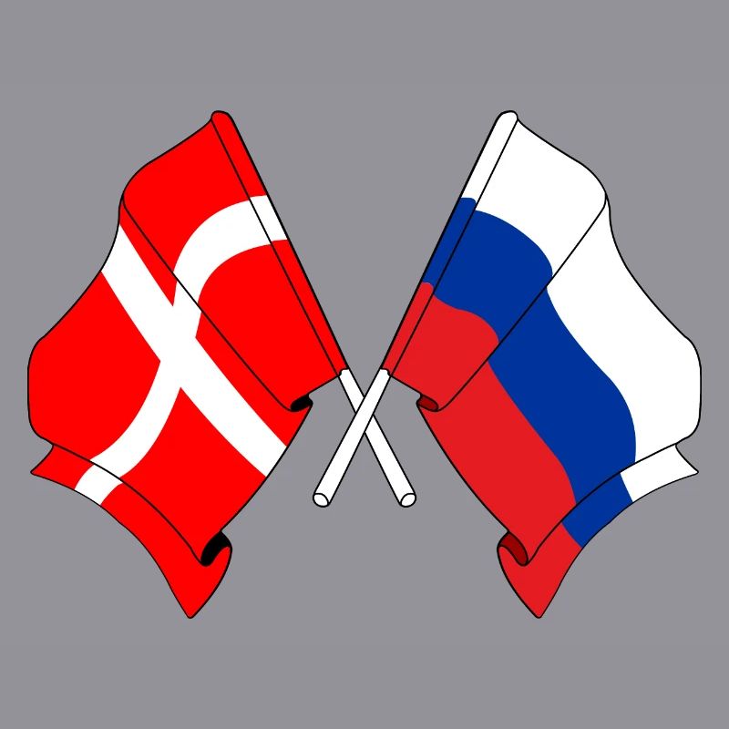 Drapeau Danemark, drapeau Russie