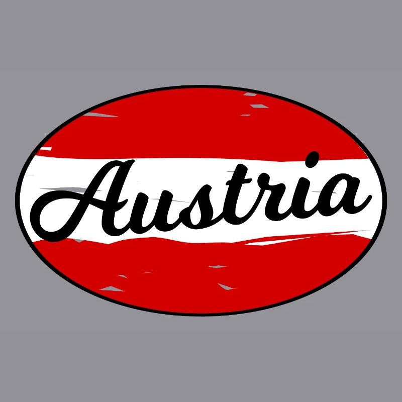 Austria Script Logo auf Rot
