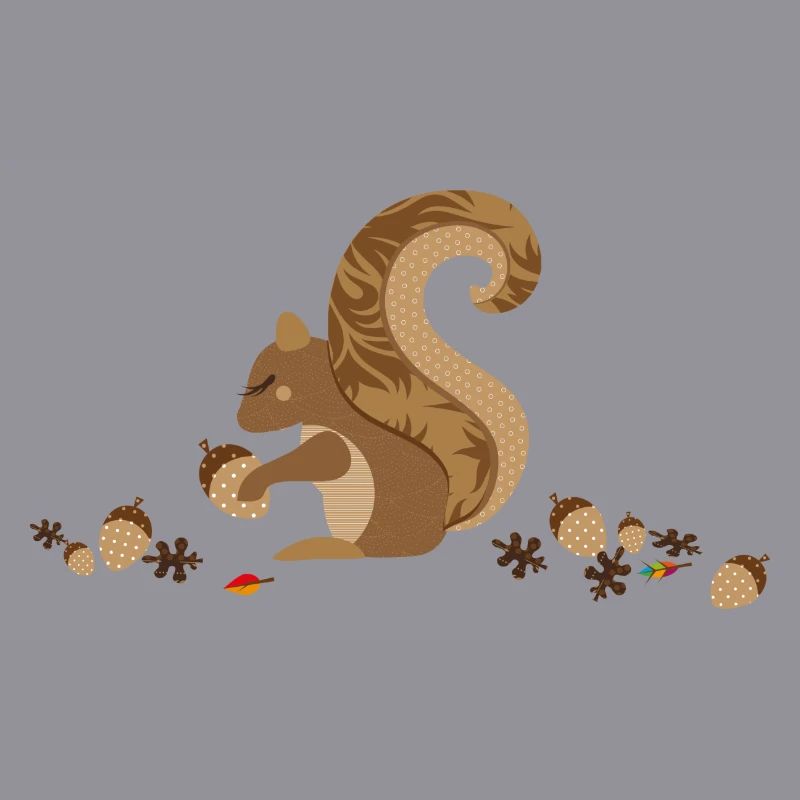 Ein Eichhörnchen mit einer Eichel