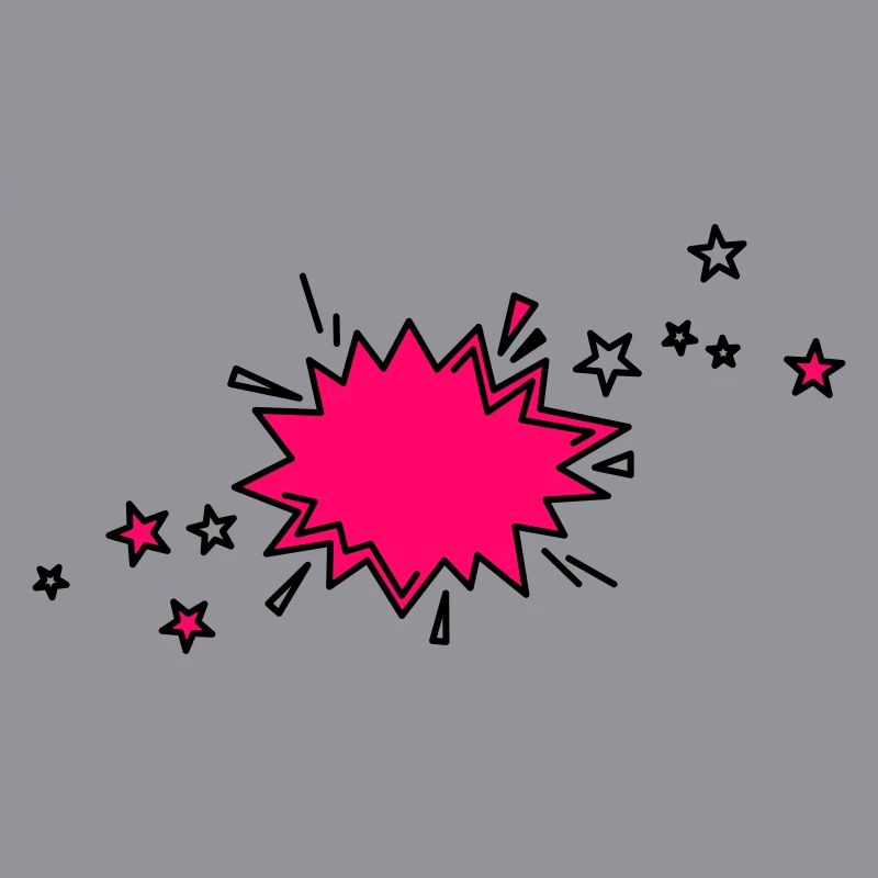 Comic element in black and pink