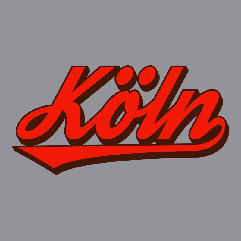 Cologne Retro Script Logo Red