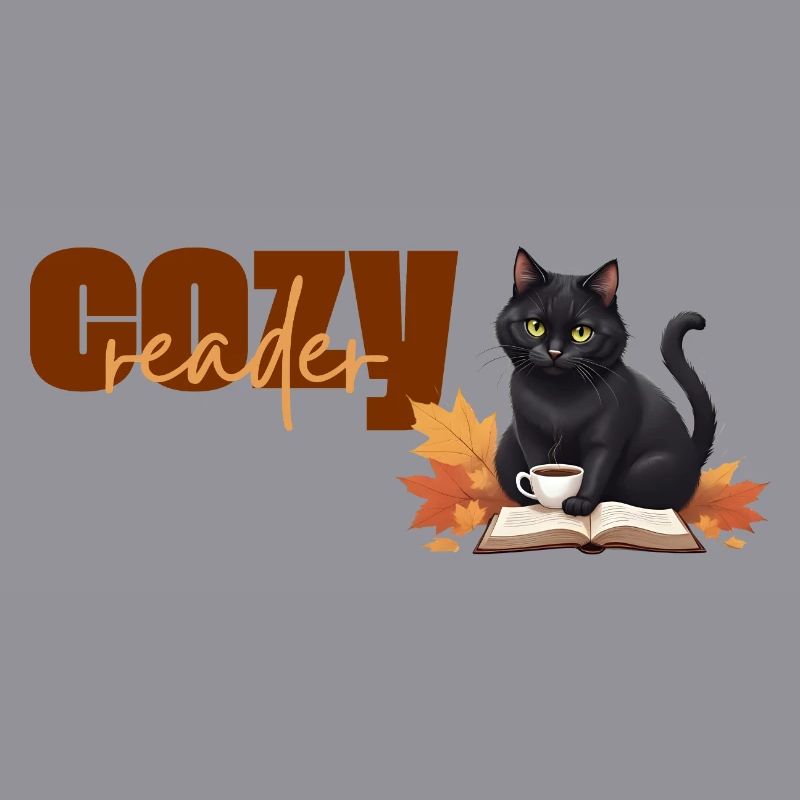 Cozy reader - Herbstlicher Katzenlese-Design