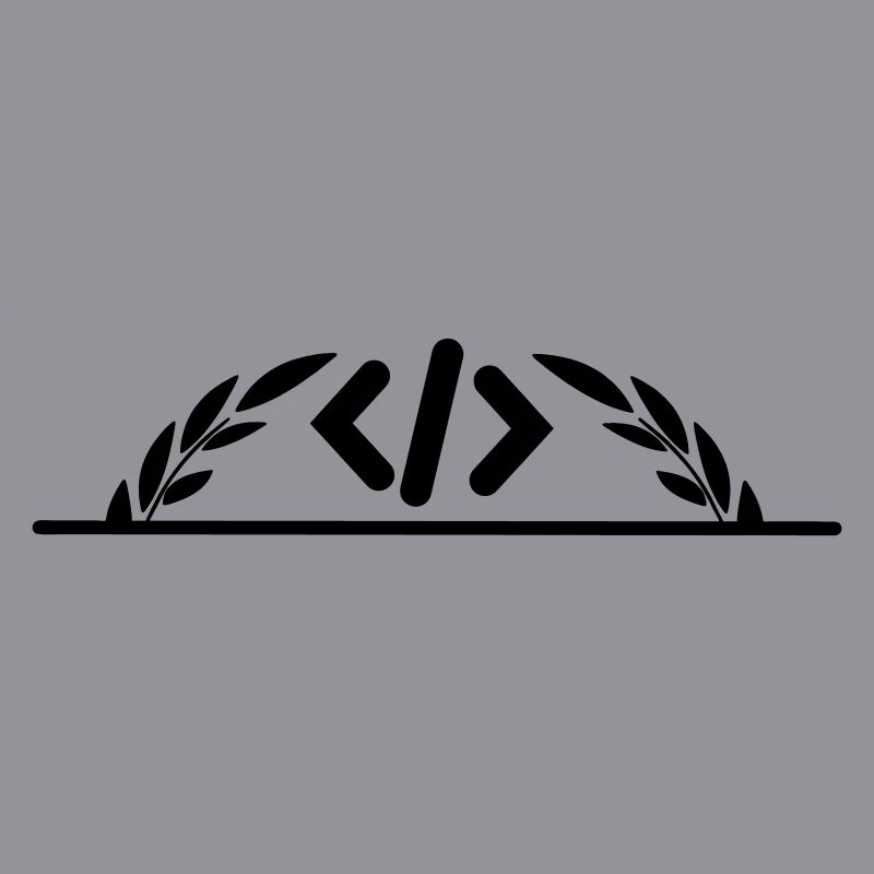 Code-Logo im halben Lorbeerkranz