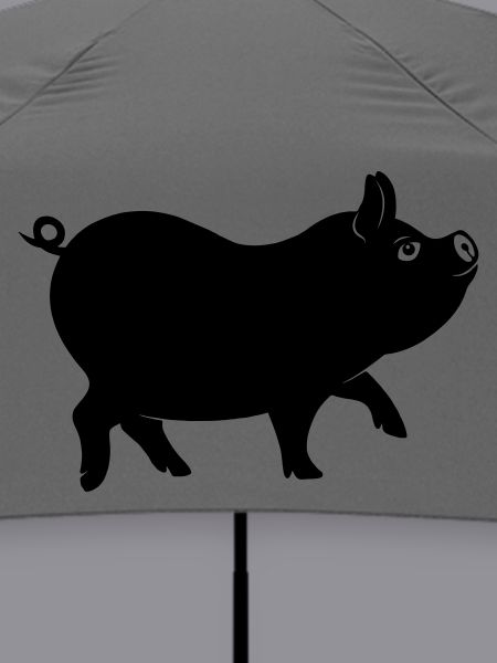 Schweineschattenfigur mit lockigem Schwanz