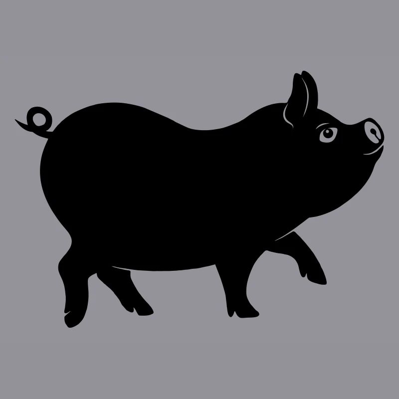 Figure d’ombre de cochon avec queue bouclée