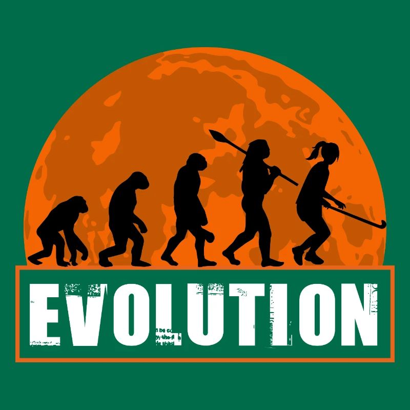 Silhouette du Coucher de Soleil de l’Évolution du Hockey sur gazon