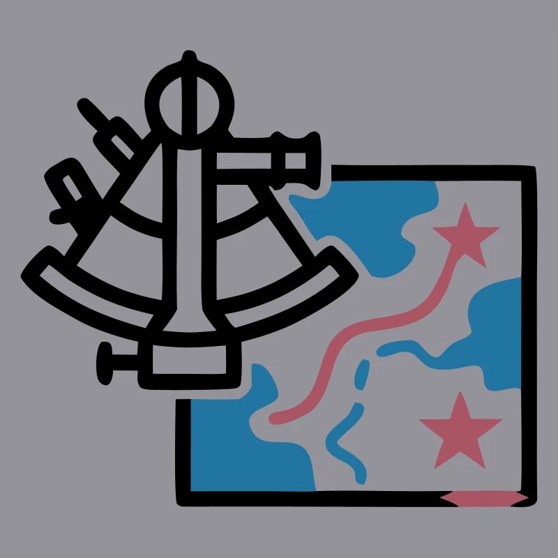 Sextant Navigation Map Vector