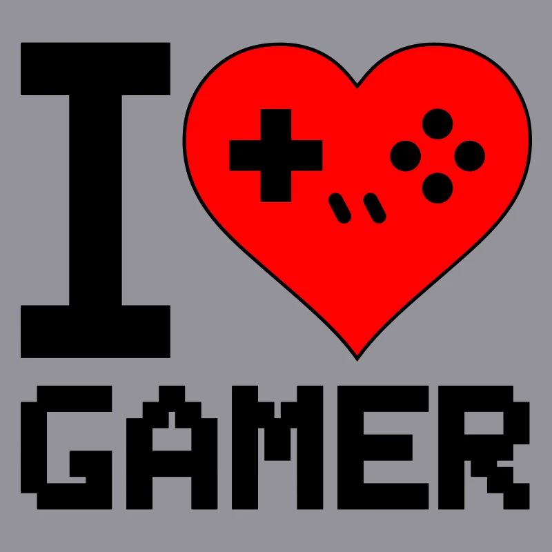 Heart with Game Controller Silhouette