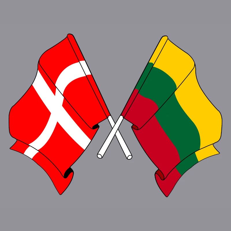 Drapeau Danemark, drapeau Lituanie