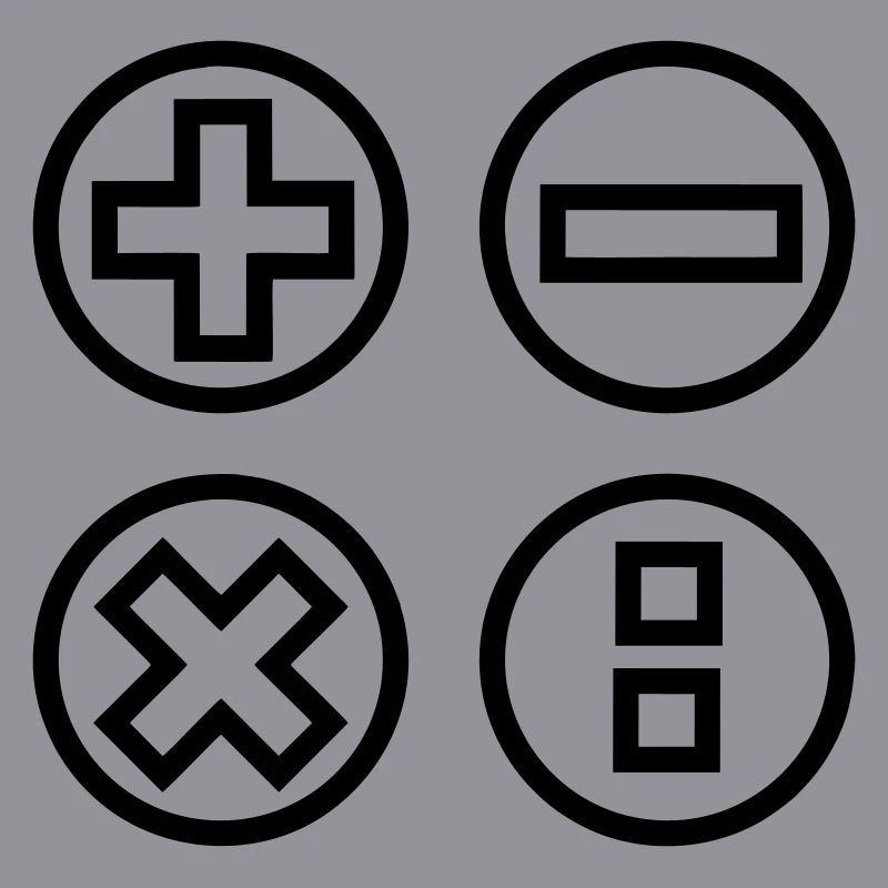 Calculate logo with four emblems shadow image