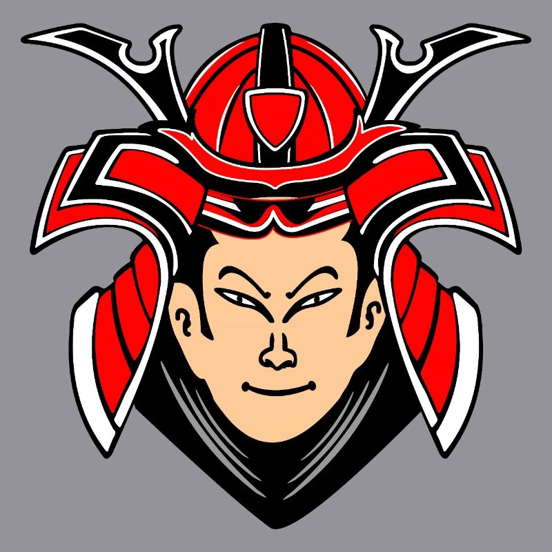 Samurai mit Helmdesign