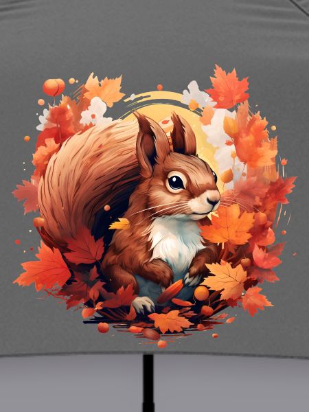 Herbstliches Eichhörnchen im Laub