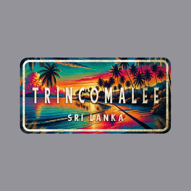 Trincomalee Beach Sunset Schild