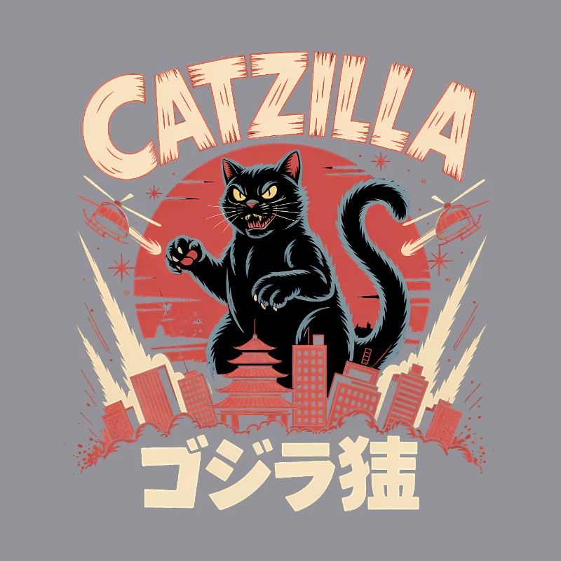 Catzilla - Logo de chat mignon
