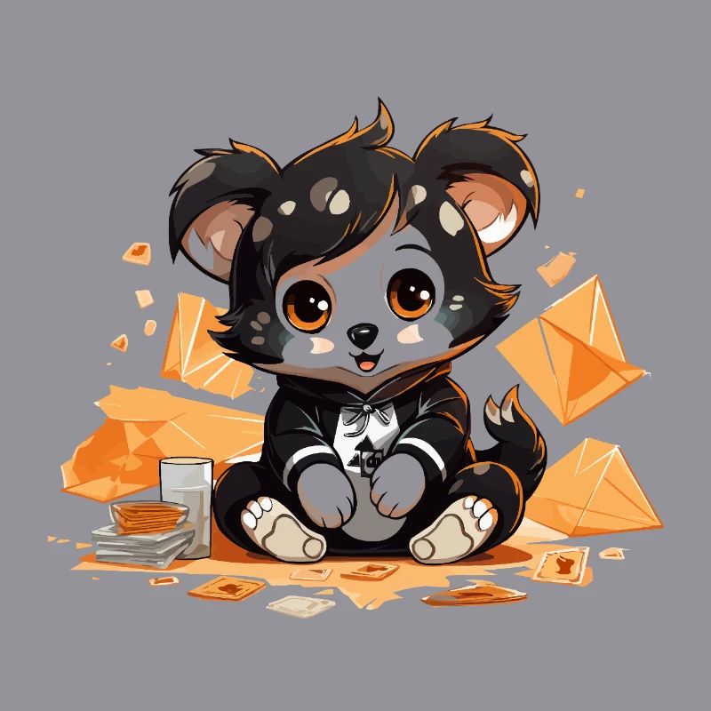Cuddly panda with a windfall