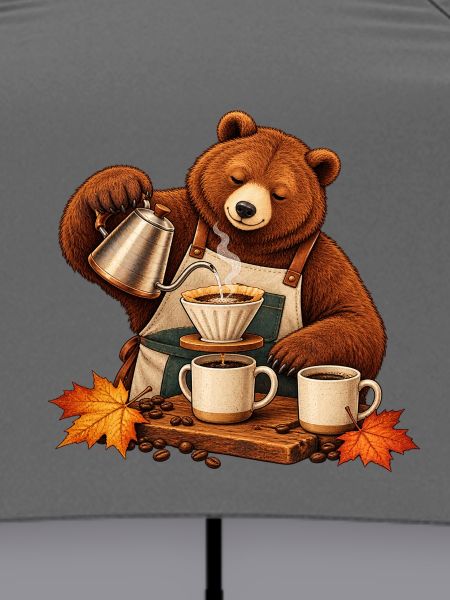Bär brüht Pour-over-Kaffee