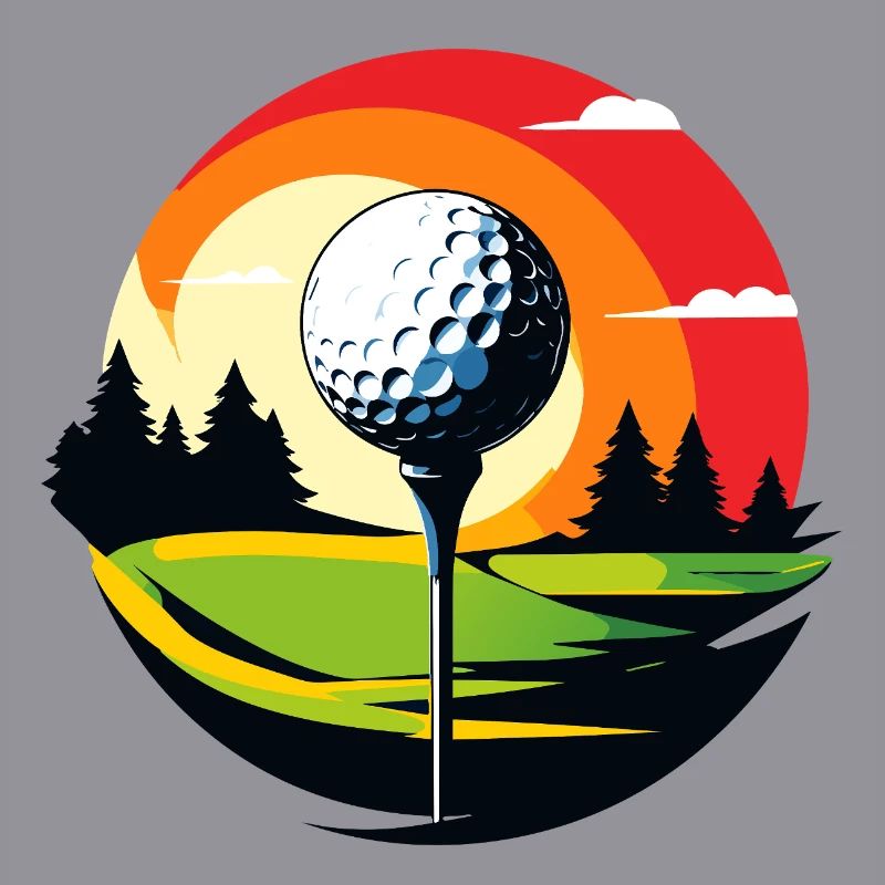Golf Ball Golf Course Golf Tee Landscape Golf Motif