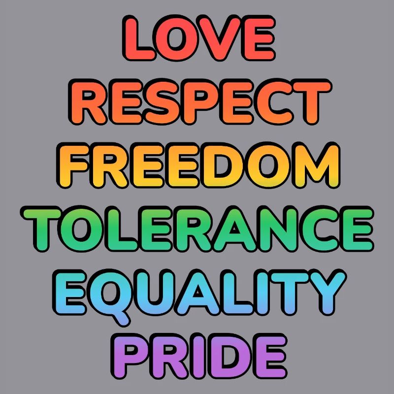 Pride Values Rainbow Text