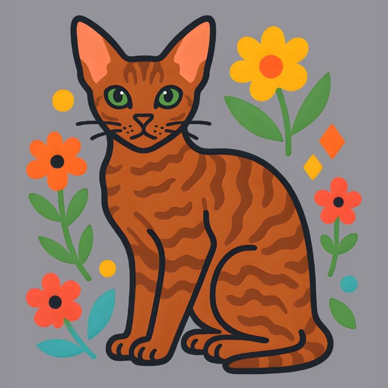 Le chat de Devon Rex dans la parade florale