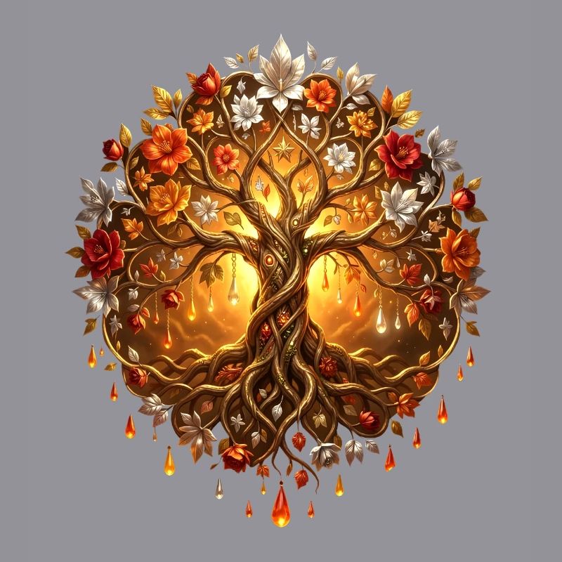 Fire Tree in Mandala
