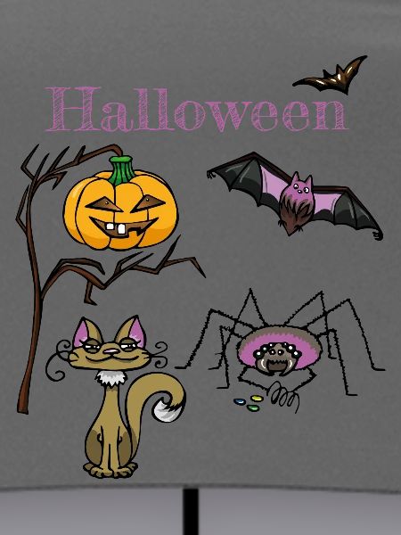 Halloween Pumpkin and Bat Design