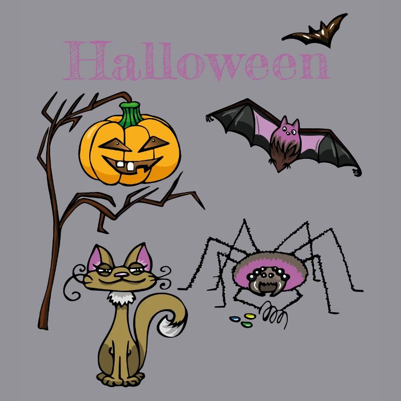 Halloween Pumpkin and Bat Design