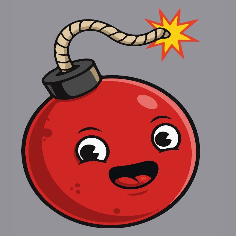 Bombe de dessin animé avec une expression joyeuse