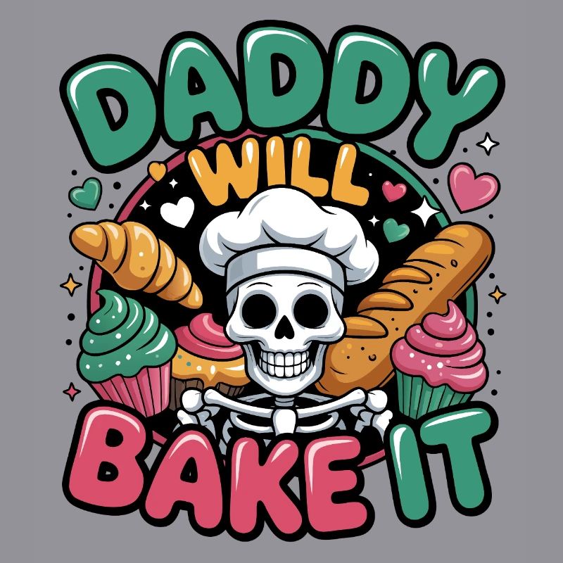 Daddy Will Bake It Skull Chef