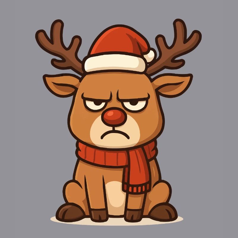 Renne sinistre avec écharpe de Noël