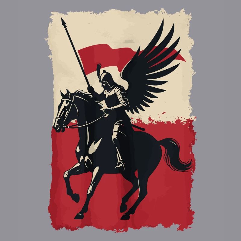 Polnischer Husar mit Flaggendesign