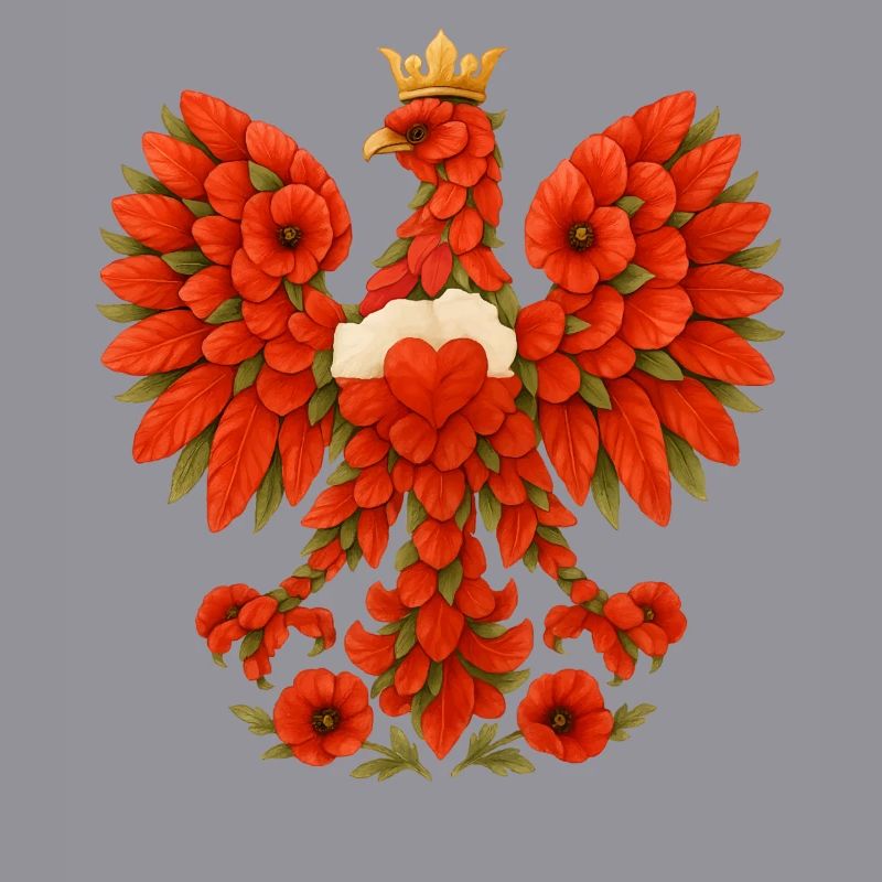 Polnischer Adler aus rotem Mohn