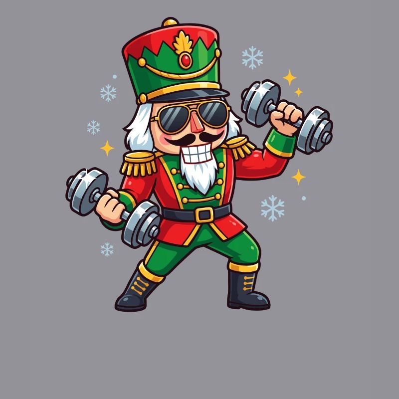Christmas Nutcracker Weightlifting Funny Worko