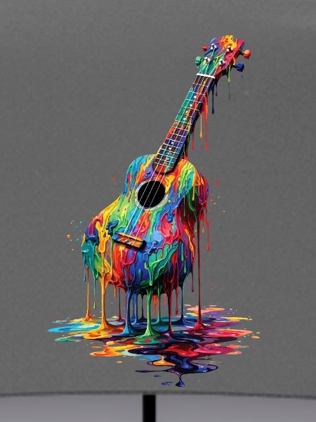 Ukulele with dripping paint