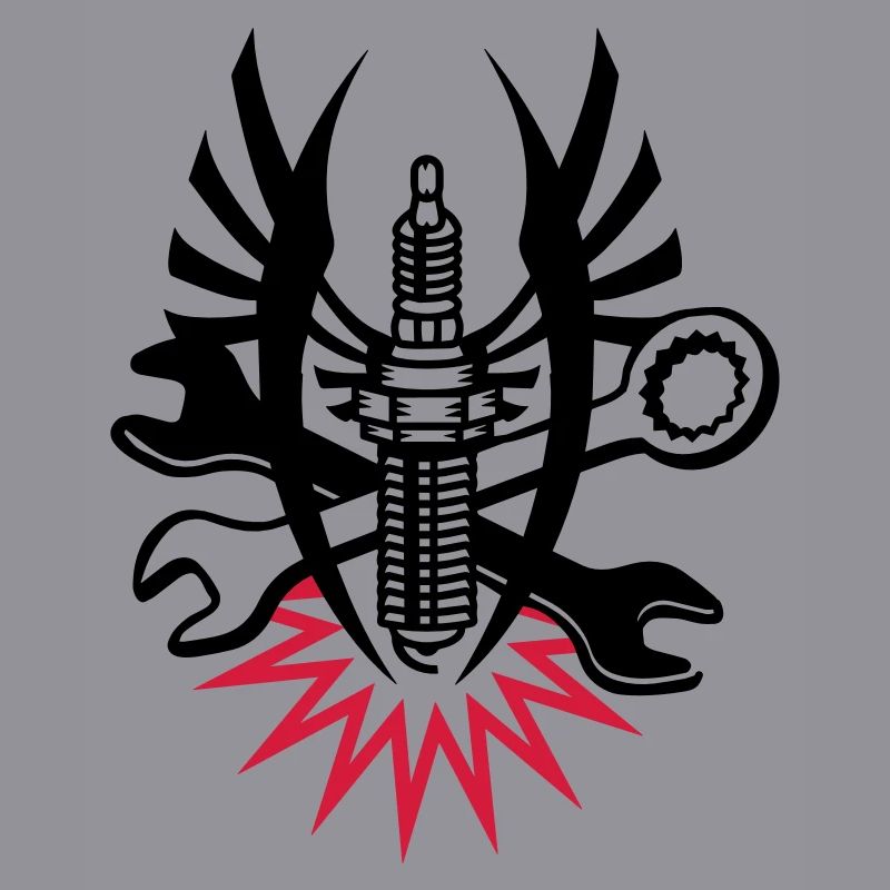 A spark plug with two wrenches