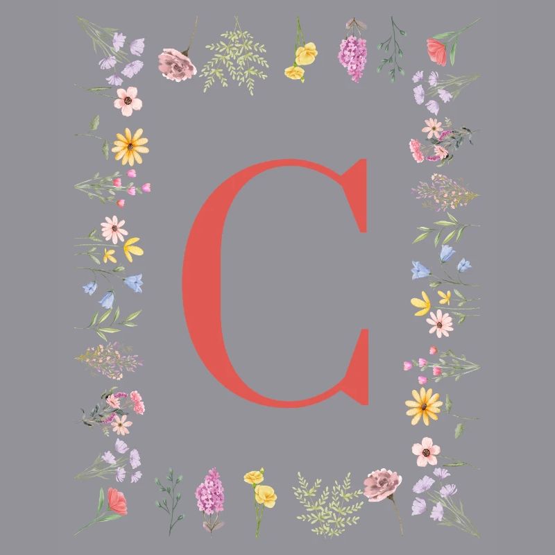 Floral initials "C", letters monogram