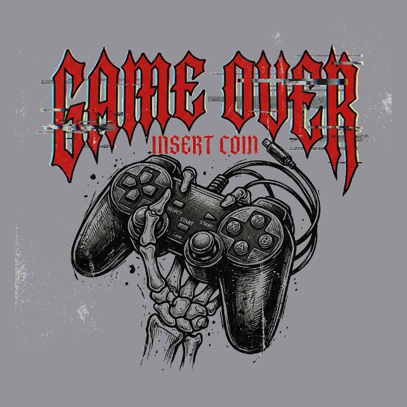 Game Over Retro Controller Grunge
