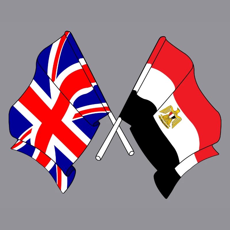 Drapeau de l’Angleterre et drapeau de l’Égypte