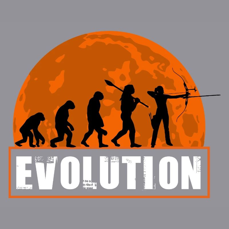 Archery Evolution Hunter Silhouette Retro Vintage