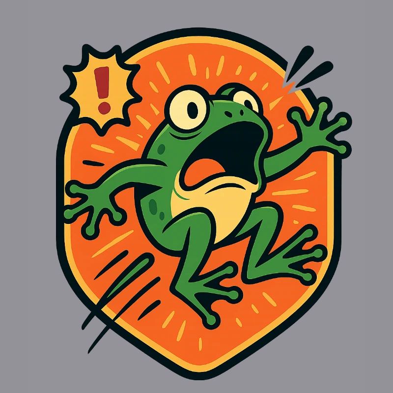 Badge Panic Frog