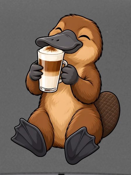 Schnabeltier mit Latte Macchiato