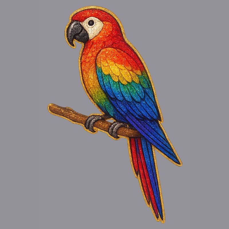 Bunter Papagei Patchwork