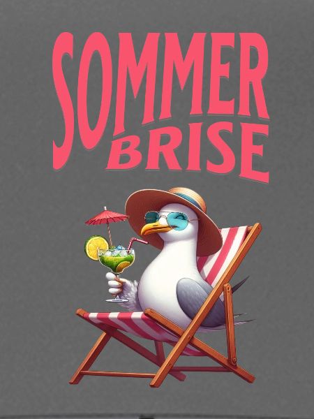 Sommerbrise - Möwe mit einem Cocktail 