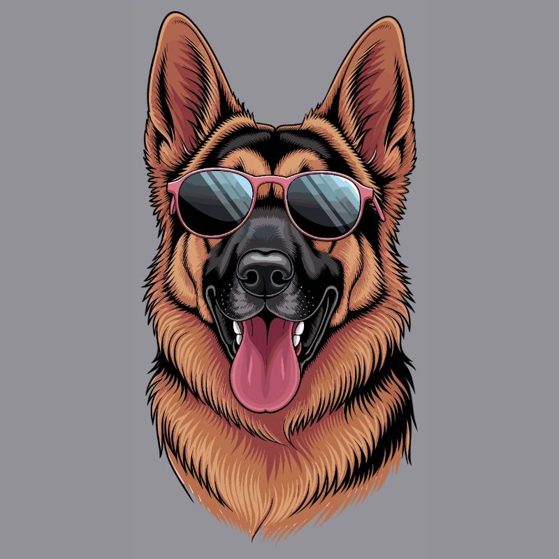 Cool German Shepherd with Sunglasses for