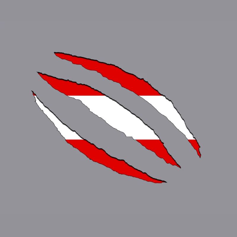 Austria claws cracks flag torn open