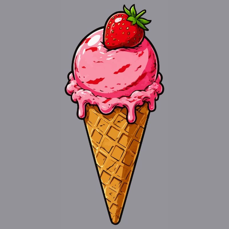 Erdbeere Eis Kugel