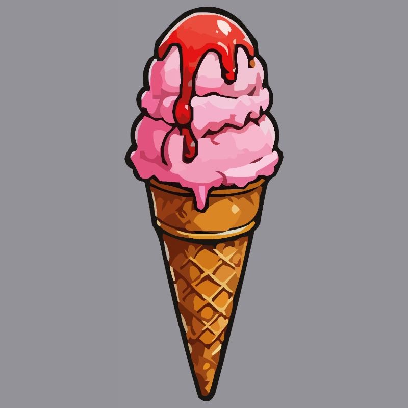 Sirop de boules roses de glace de dessin animé